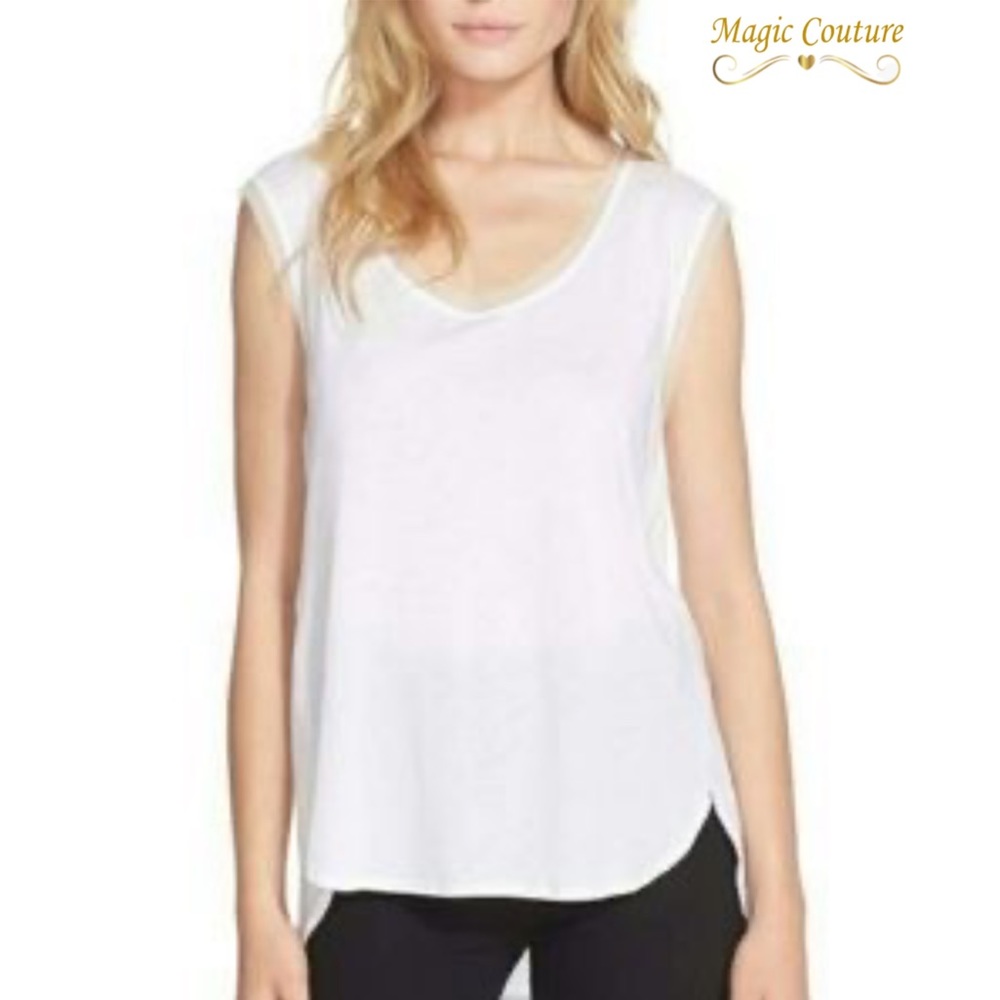 NWT Rebecca Taylor Jenna Tank in Sea Salt🤍⭐️🤍